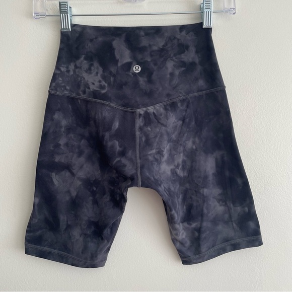 Lululemon Align Short 8" *Diamond Dye biker space tie dye grey black high rise 4 - Picture 5 of 14